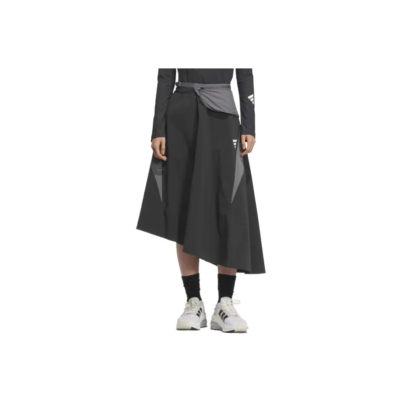 Adidas SS25 Casual Long Skirts Women's Charcoal Black-0