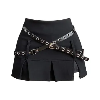 HTHK Casual Short Skirts Women's Black