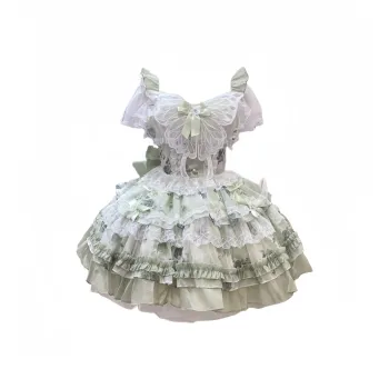 OUTDOORPRINCE Lolita Fashion Women's White Green