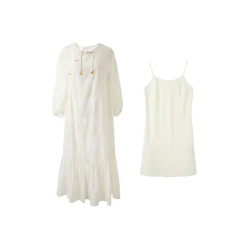 3COLOUR Two Piece Skirt Sets Women's Ecru