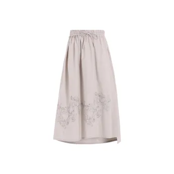 Yohji Yamamoto Y's SS25 Casual Long Skirt Women's Light Gray