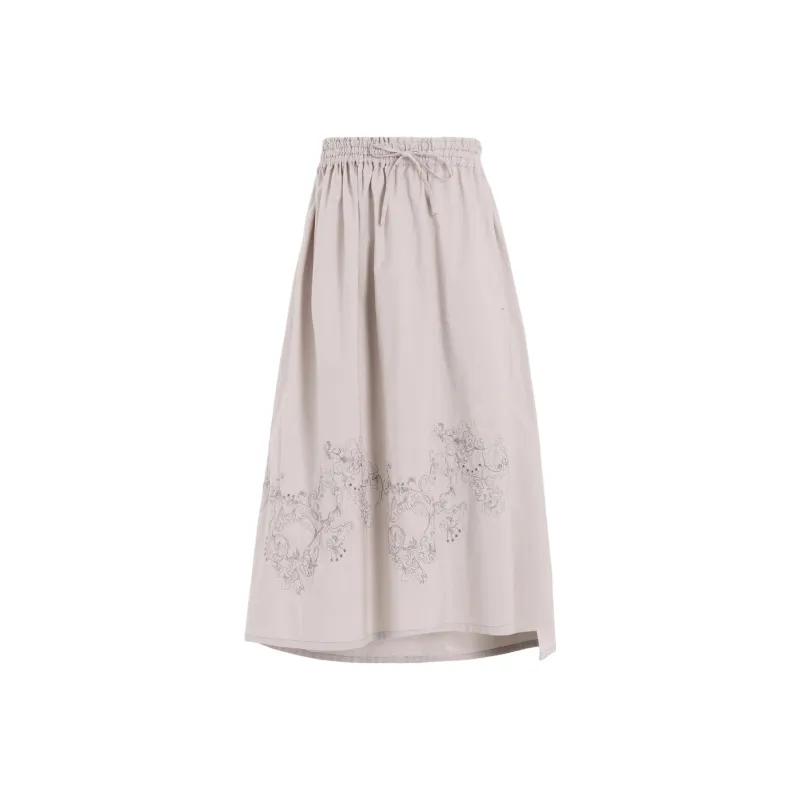 Yohji Yamamoto Y's SS25 Casual Long Skirt Women's Light Gray-0