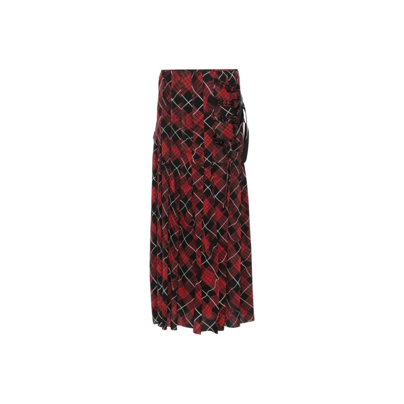 Jean Paul Gaultier Plaid-check Midi Skirt-0