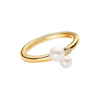 Pandora 14K Gold Plated, Cubic Zirconia, Freshwater Pearl Rings Unisex Gold