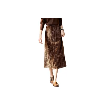 Mo Han Yi Mei Casual Long Skirts Women's Coffee