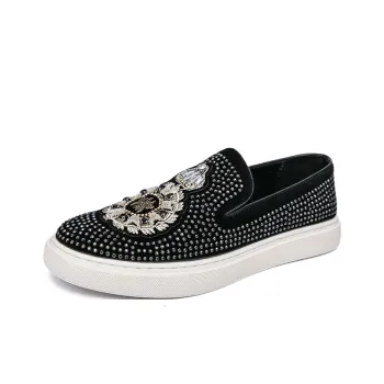 AMICNIEGD Anti Slip Wear Resistant Low Top Skateboard Shoes Men's Black