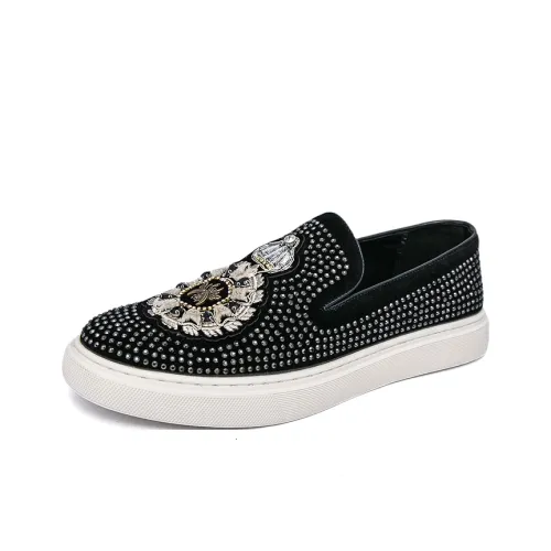 AMICNIEGD Anti Slip Wear Resistant Low Top Skateboard Shoes Men's Black