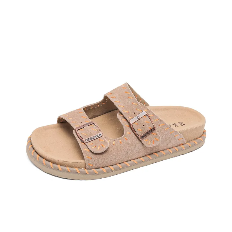 KUNGFUDEER Totem Stitching Slip Resistant Abrasion Resistant Slide Slippers Unisex-6