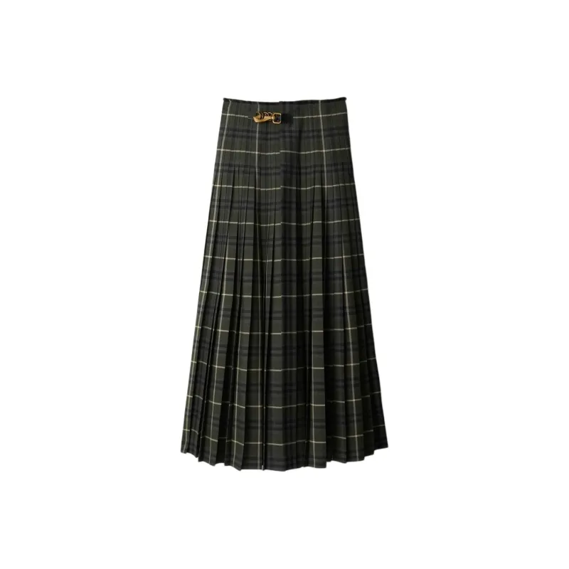 Burberry FW24 Casual Long Skirts Women's Green-0