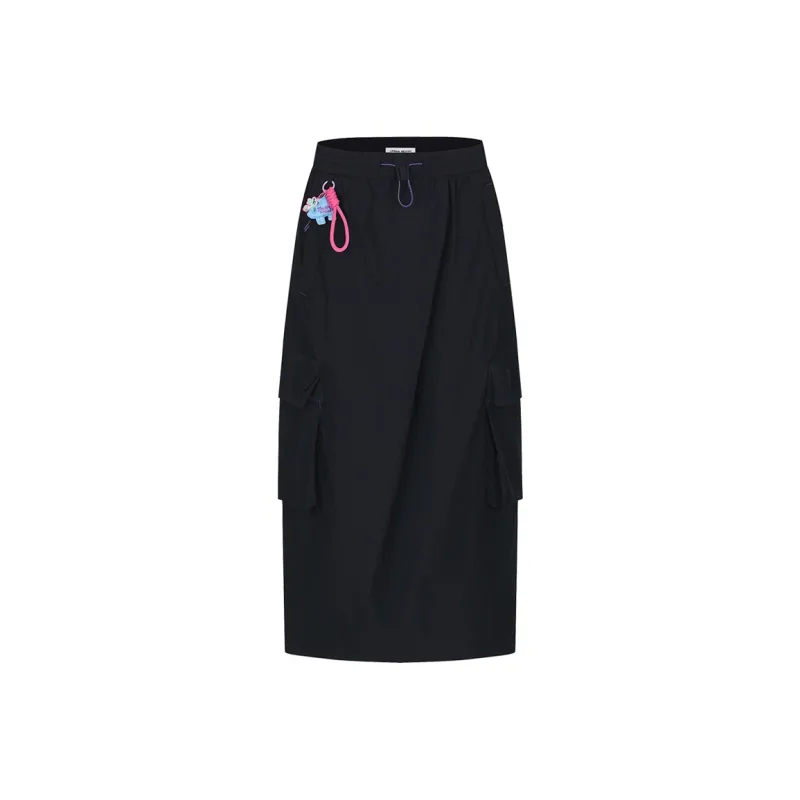 URBAN REVIVO Casual Long Skirt Women's Ink Blue-0