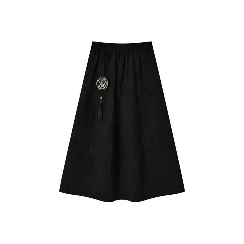 EICHITOO Casual Long Skirts Women's Black-0