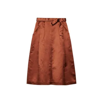 PRADA Casual Long Skirt Women's Rusty Red
