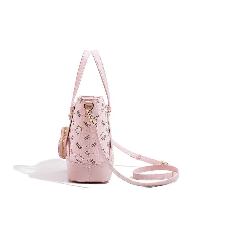 MESUCA Sanrio X Hello Kitty Collaboration Kitty Series PU Tote Bag, Shoulder Bag Regular Women's Pink-5