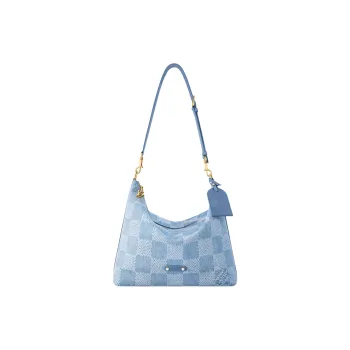 LOUIS VUITTON Denim Hobo Bag Shoulder Bag Men's Blue