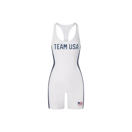 Skims USA Olympic Team Co-branded One-Piece Swimsuits Women's White/White