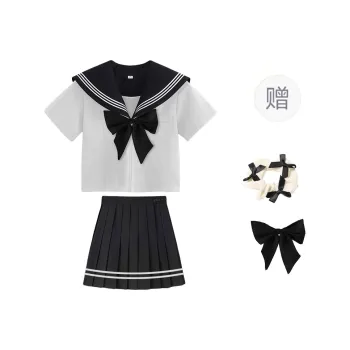TURN UP Two Piece Skirt Sets Women's Clothing Sets Shirt+Skirt+Bowknot Hair Tie+Bow Tie Includes