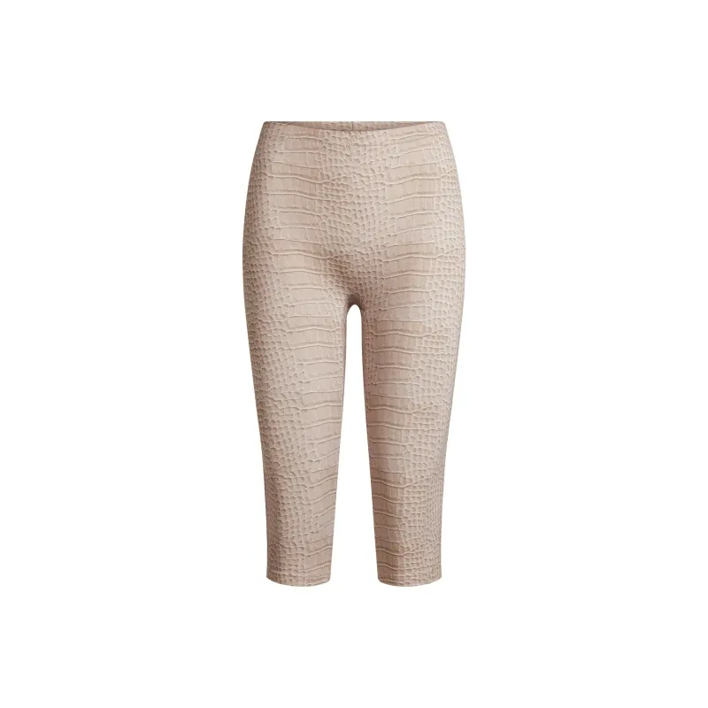 SKIMS SS25 SIGNATURE SWIM CAPRI Swimming Shorts Women's DUNE CROCODILE PRINT/Sand Dune Crocodile Print-0