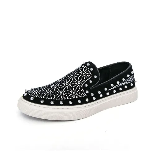 AMICNIEGD Anti Slip Wear Resistant Low Top Skateboard Shoes Men's Black