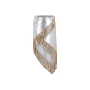 Paco Rabanne Casual Long Skirt Women's Silver
