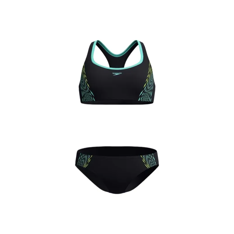 Speedo Placement Bikini Women's Black Yellow-0
