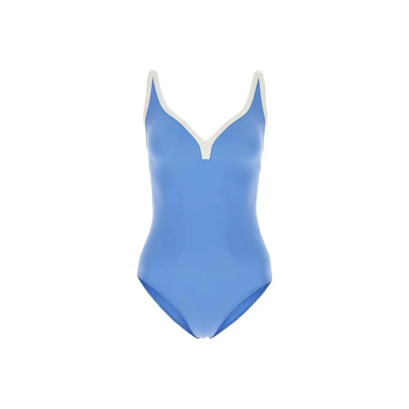 LISA MARIE FERNANDEZ Maria Contrast Trim V Neck Swimsuit-0