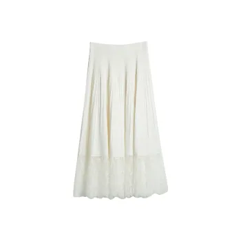 Olrain Casual Long Skirts Women's White