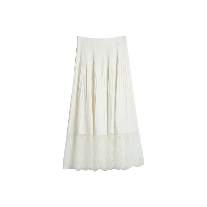 Olrain Casual Long Skirts Women's White-0