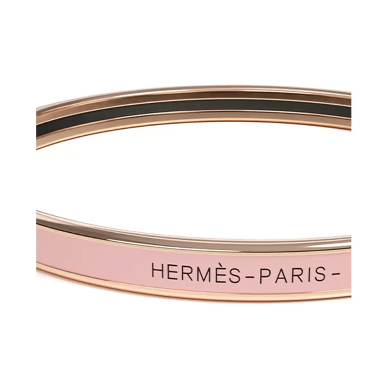 HERMES Enamel Bangles Women's Rose Gold, Pure Pink-2