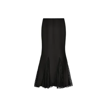 AHDO Casual Long Skirts Women's Black