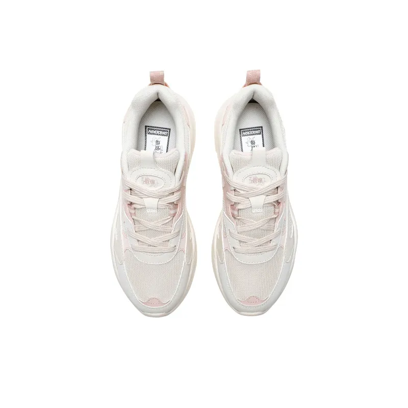QIAODAN Dry Anti Slip Wear Resistant Low Top Casual Shoes Women's Beige Pink-3