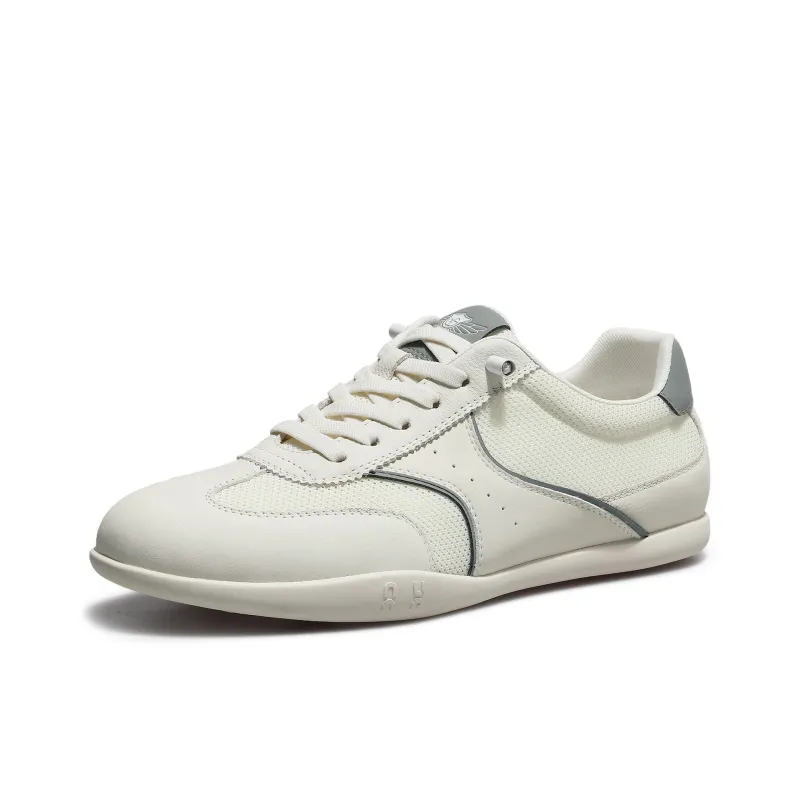 Desai Casual Shoes Men Low Top White Gray, White Green-1