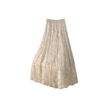 Cypress House Casual Long Skirt Women's Light Gray Coffee