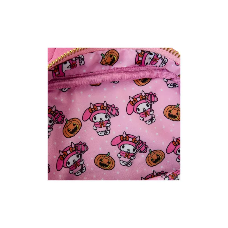 Sanrio Loungefly Pumpkin Polyurethane Shoulder Bag Women's Pink & Orange-6