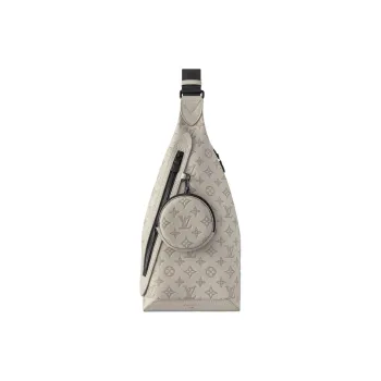 LOUIS VUITTON DUO Embossed Calfskin Sling Bag Men's Gray