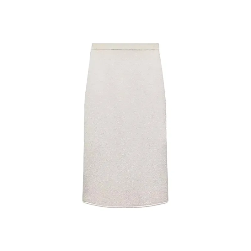 ZARA Casual Long Skirts Women's Raw White-0