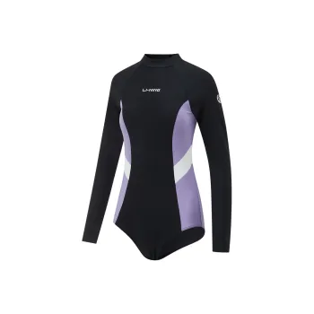 LiNing Swimming Series One piece Swimsuit Women's Black/Lilac