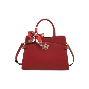 PAYOT Microfiber Synthetic Leather Handbag Women's Burgundy