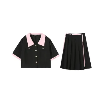 SECFLY OFFICIAL Skirt Set Women's Black Pink