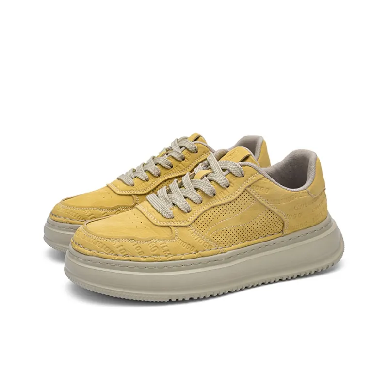 AOKANG Trendy Play Series Skateboard Shoes Men Low Top Pine Pollen Yellow, Wheat Yellow, Black, Grape Gray-2