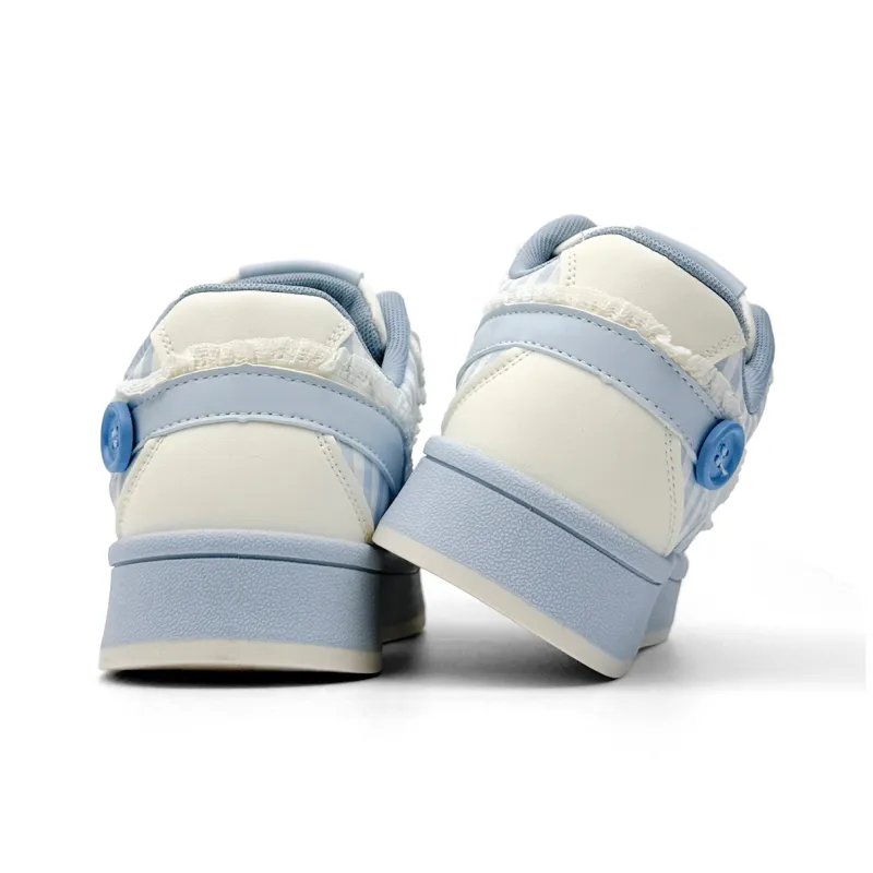 Mengsai Cushioning, Wear Resistant Low Top Skateboard Shoes Women's Light Blue-5