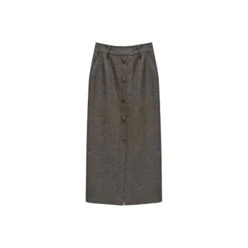 INSUN Casual Long Skirt Women's Light Chestnut