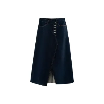 She Enjoys Casual Long Skirts Women's Blue