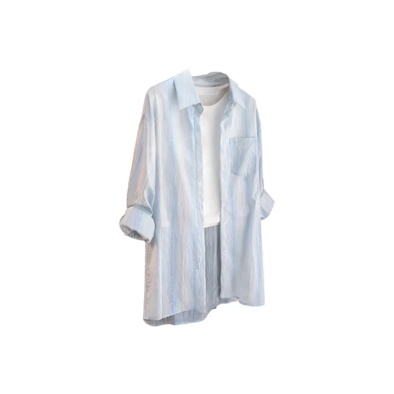 Cypress House Shirt Women's Light Blue Stripes-0