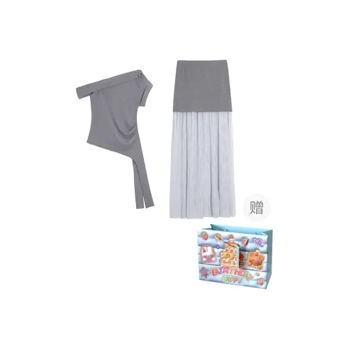 TWOPLUMGIRLS Two Piece Skirt Sets Women's
