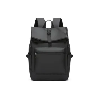 H YXIANG Nylon Backpack Unisex Black/Gray