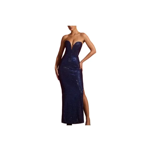 OH POLLY FW24 Lucile Evening Dress Women's Navy/Marine Blue