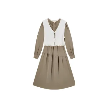 EICHITOO Skirt Set Women's Khaki
