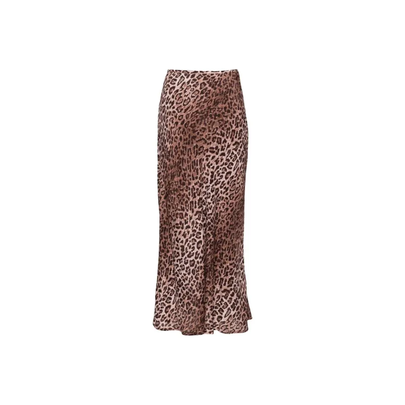 Rixo Kelly Leopard print Silk Midi Skirt-0