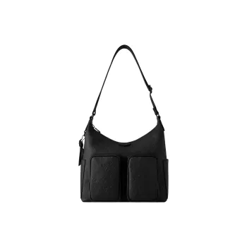 LOUIS VUITTON Hobo Cargo Shadow Calfskin Shoulder Bag Men's Black
