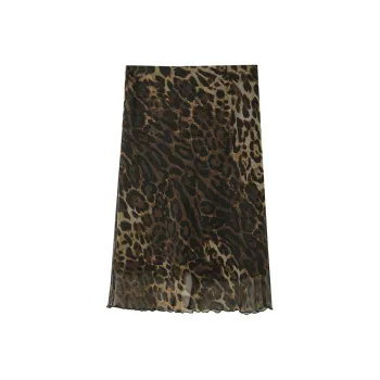 3COLOUR Casual Long Skirt Women's Hazelnut Brown Geometry